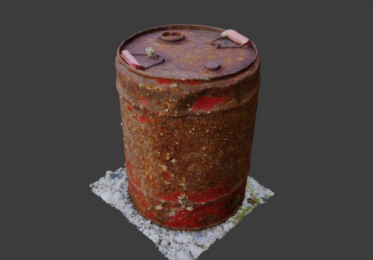 さびたドラム缶 3Dモデル フォトグラメトリ