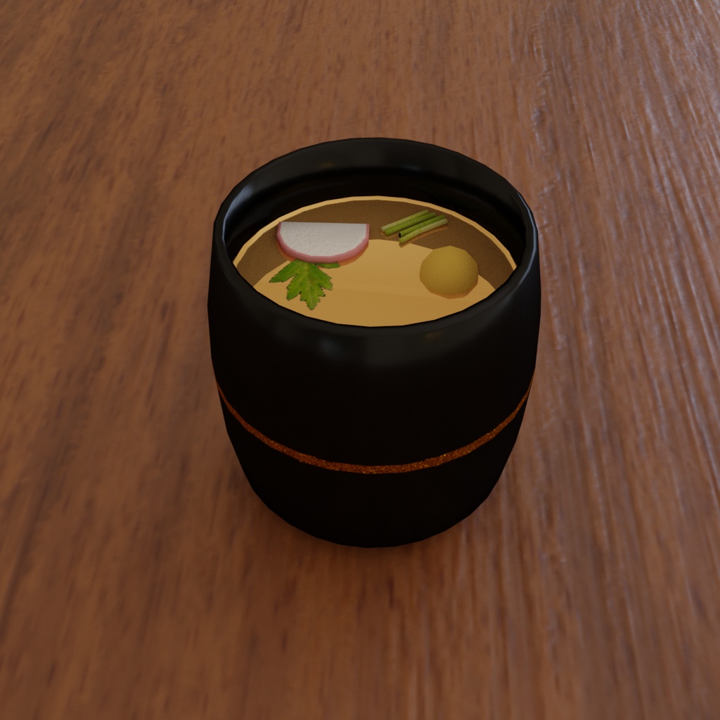 高級感のある茶碗蒸し　3Dモデル