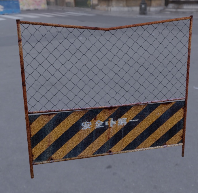 VRChat・HDRP向け　安全第一フェンス　3Dモデル　計△1228