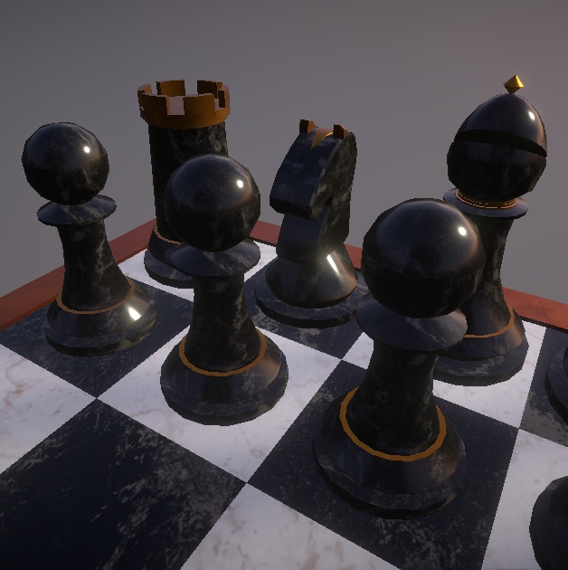 △24834 リアルなチェス駒&チェス盤セット 3Dモデル fbx