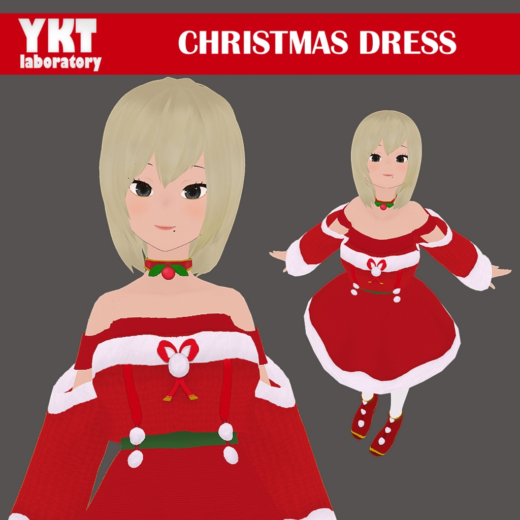 VRoid Christmas Dress ~ 4 Color Options / クリスマスのドレス