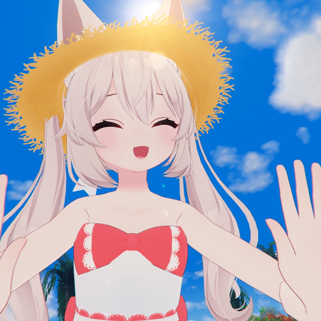 【カリンちゃん対応】砂浜の恋ワンピースセット(PB対応)【VRChat】