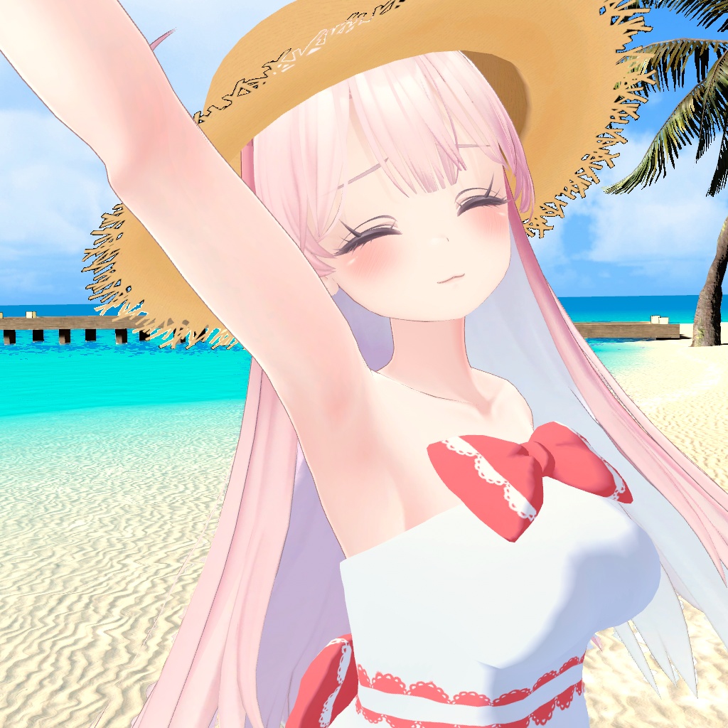 【セレスティアちゃん対応】砂浜の恋ワンピースセット(PB対応)【VRChat】