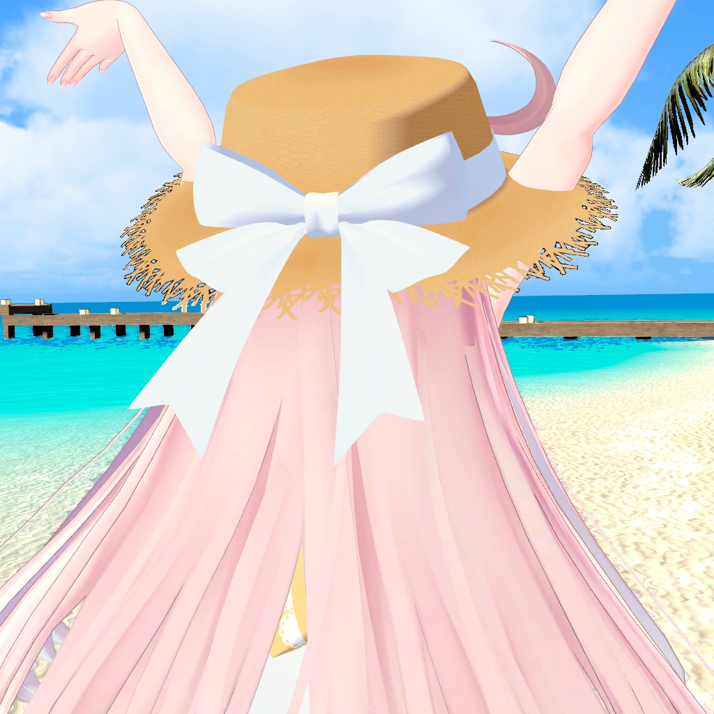 【セレスティアちゃん対応】砂浜の恋ワンピースセット(PB対応)【VRChat】