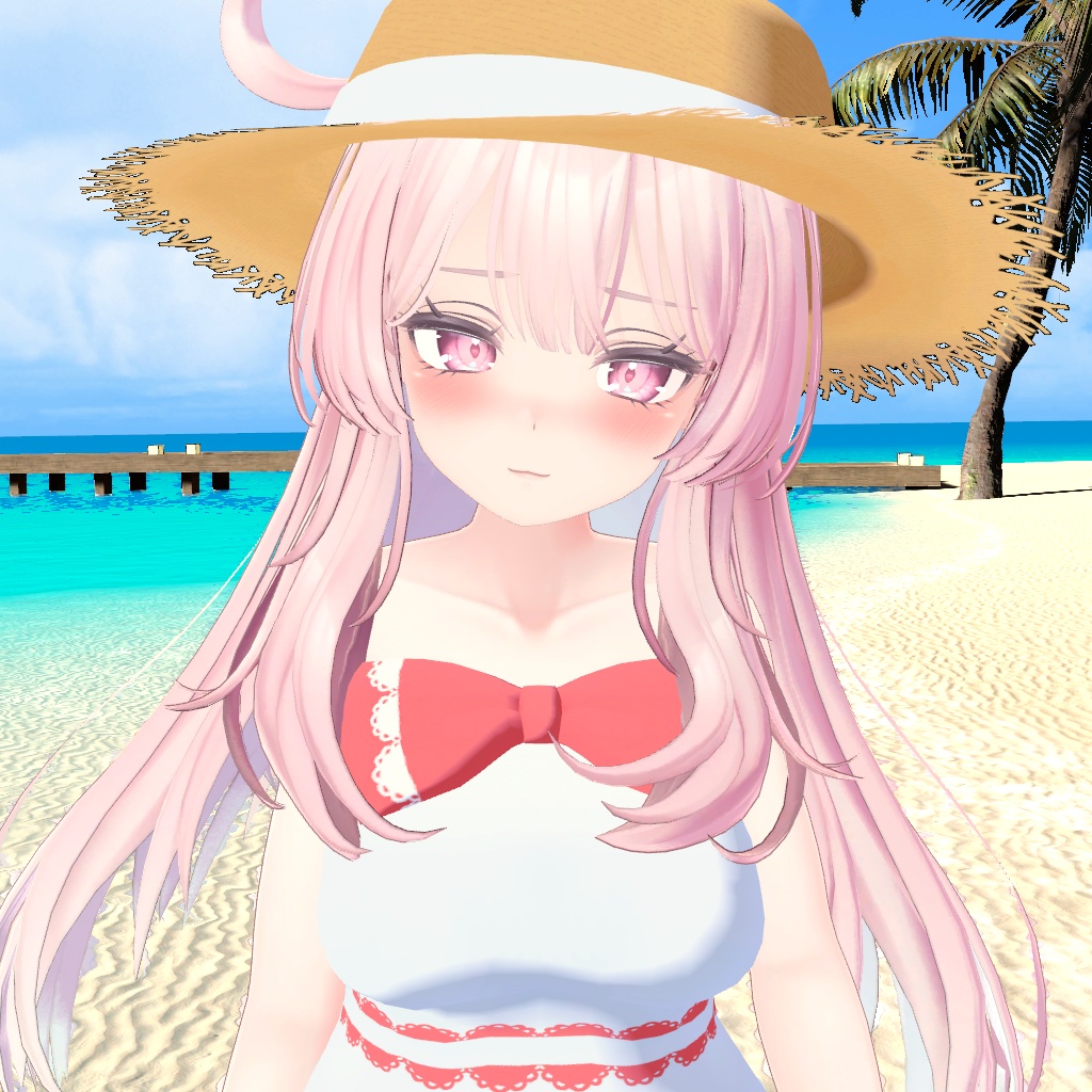 【セレスティアちゃん対応】砂浜の恋ワンピースセット(PB対応)【VRChat】