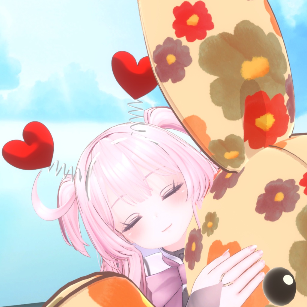 ハート型ばねカチューシャ(PB対応)【VRChat】