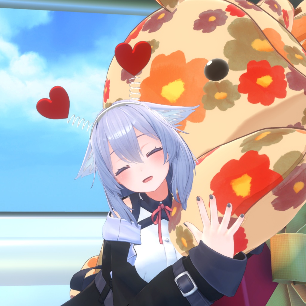 ハート型ばねカチューシャ(PB対応)【VRChat】