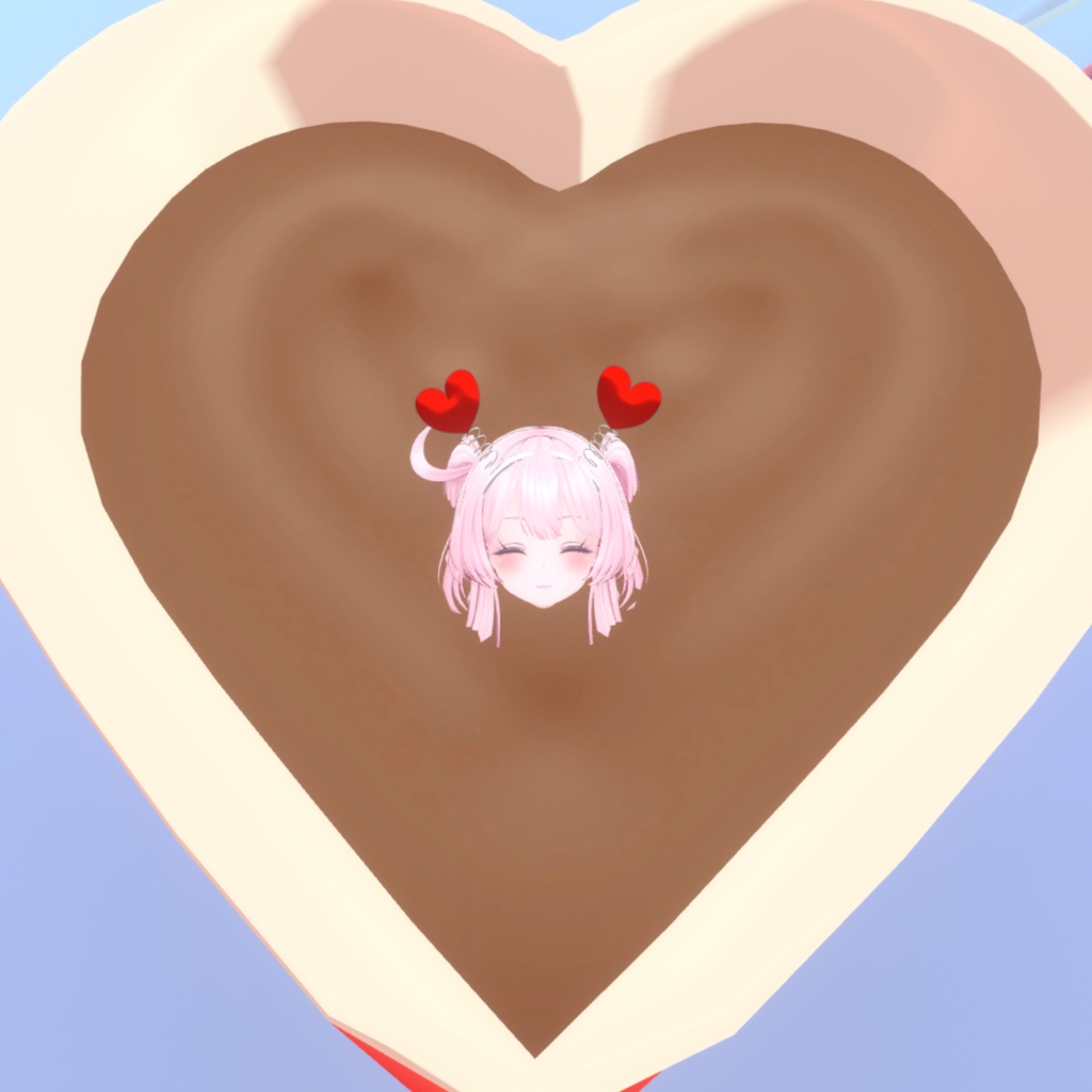 ハート型ばねカチューシャ(PB対応)【VRChat】