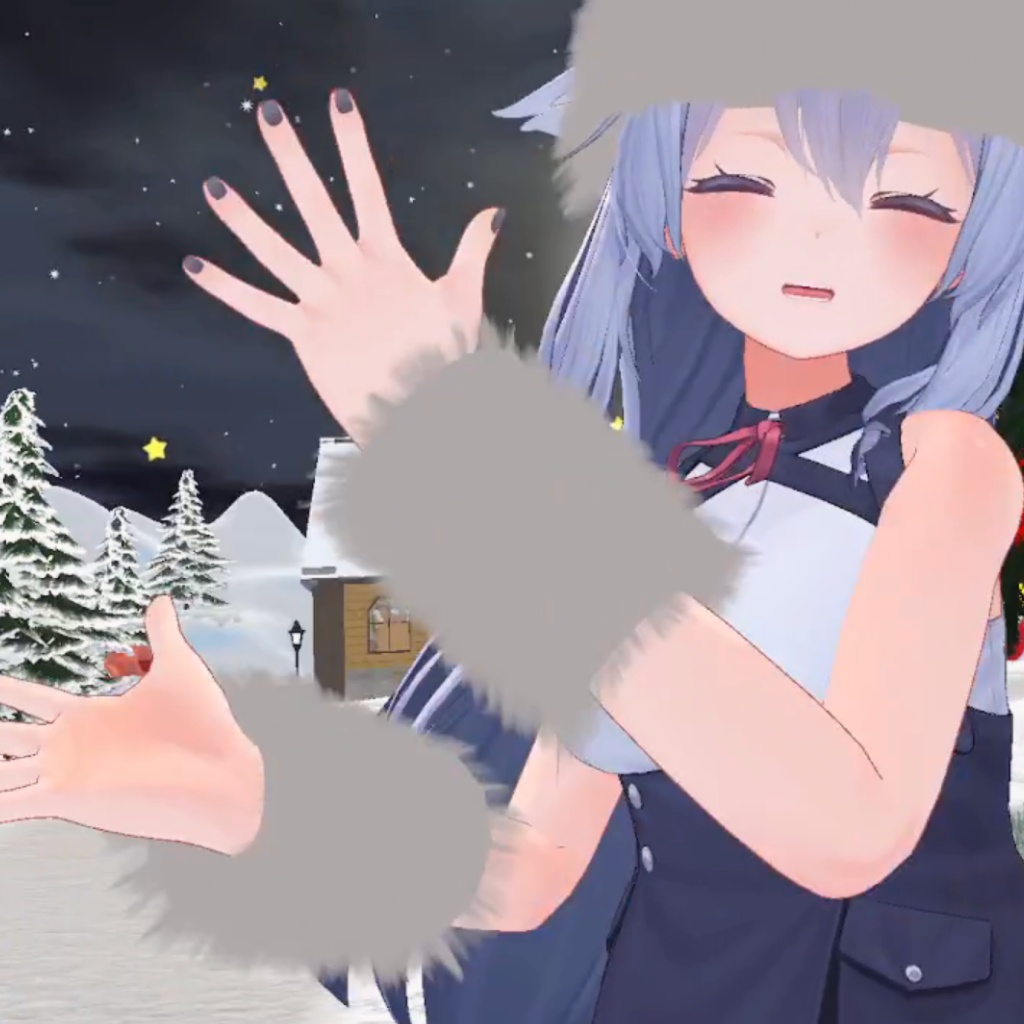 【VRChat】あったかモフモフセット(ウシャンカ・アームウォーマー)【Pomu Style】