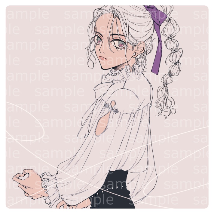 傾国男子アクリルプレート ポニーテール