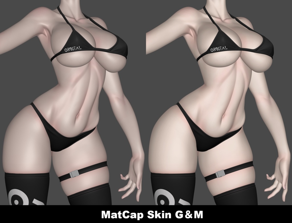 ZBrush用　肌 マットキャップマテリアル　2種