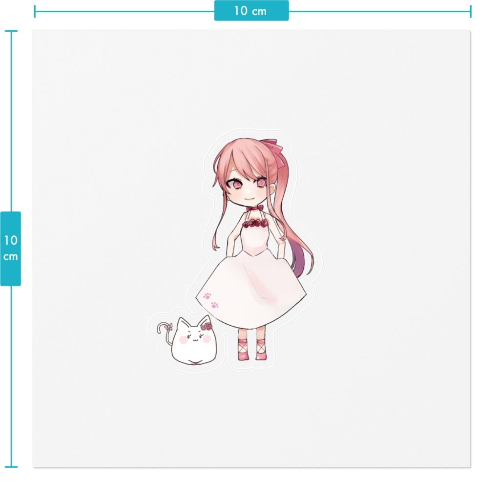 【ステッカー】ローズ(hana)と戦闘ねこ