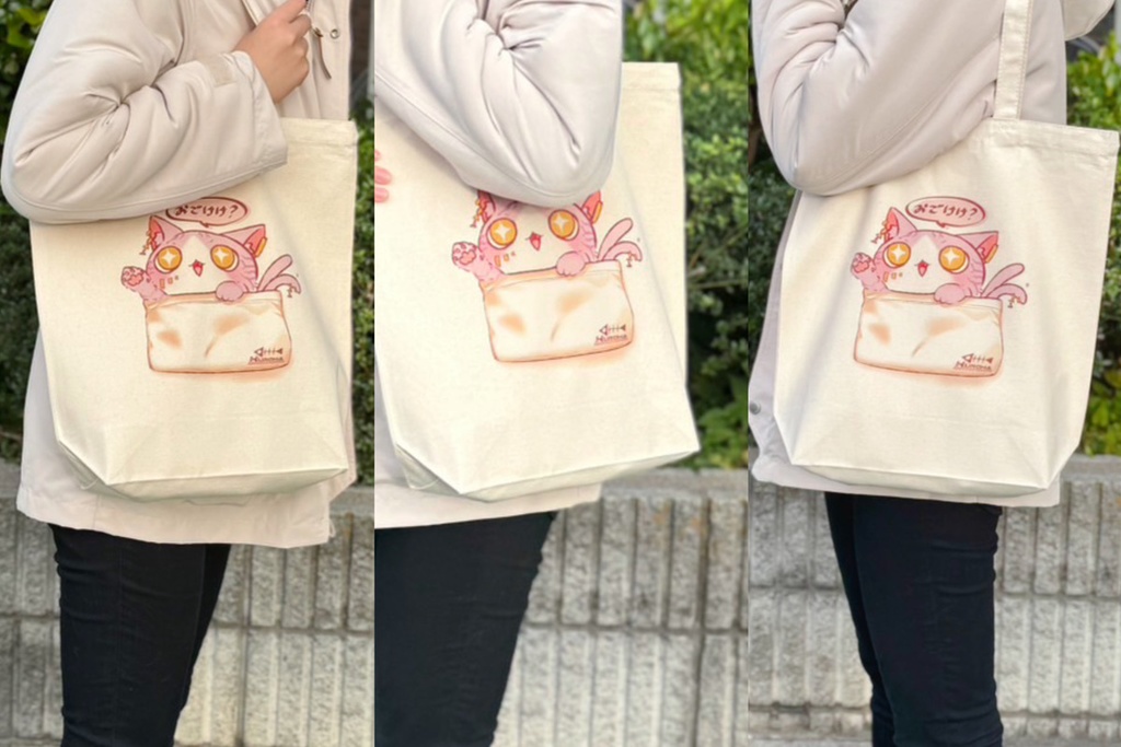 いっしょにおでけけ_くろは猫トートバッグ