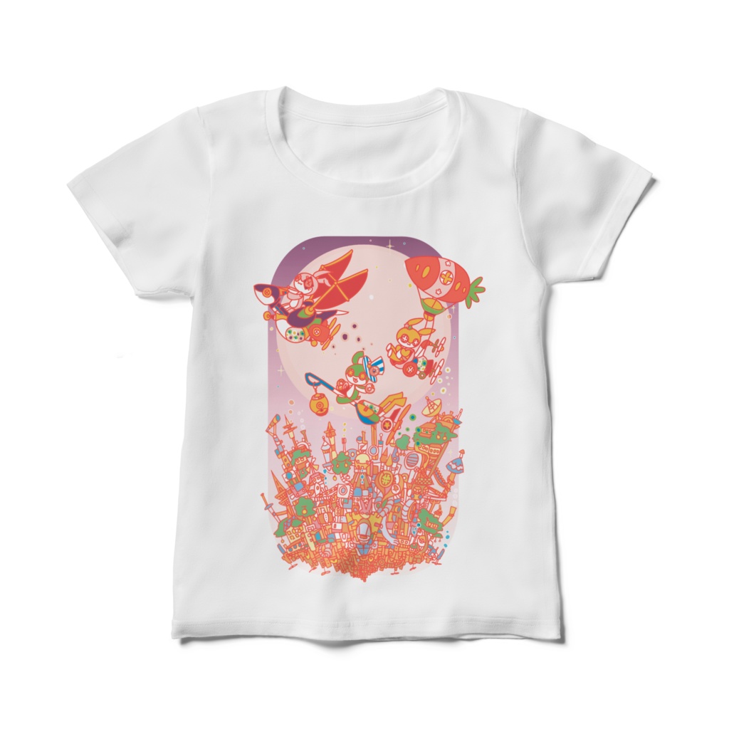 「お外へGO!GO!」レディースTシャツ 白 オリジナル