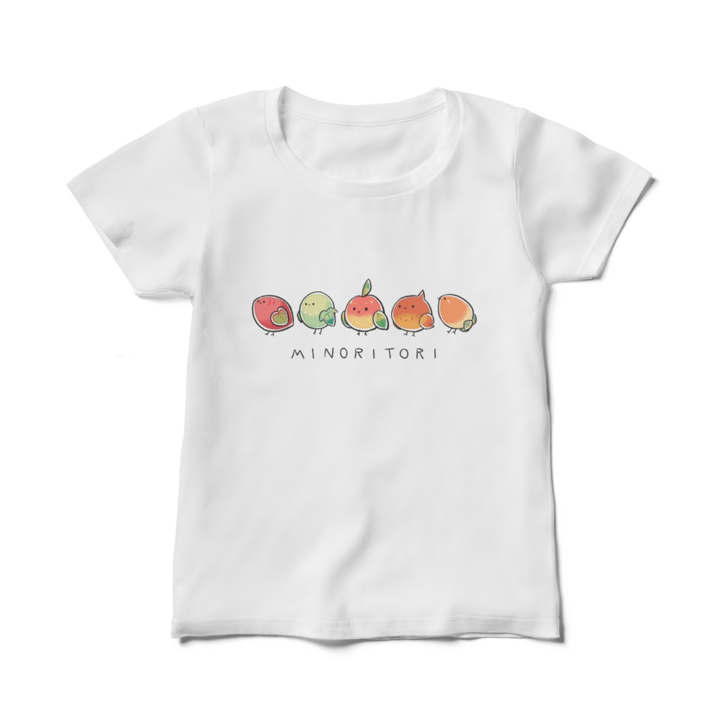 「ミノリトリ」レディースTシャツ  白 オリジナル