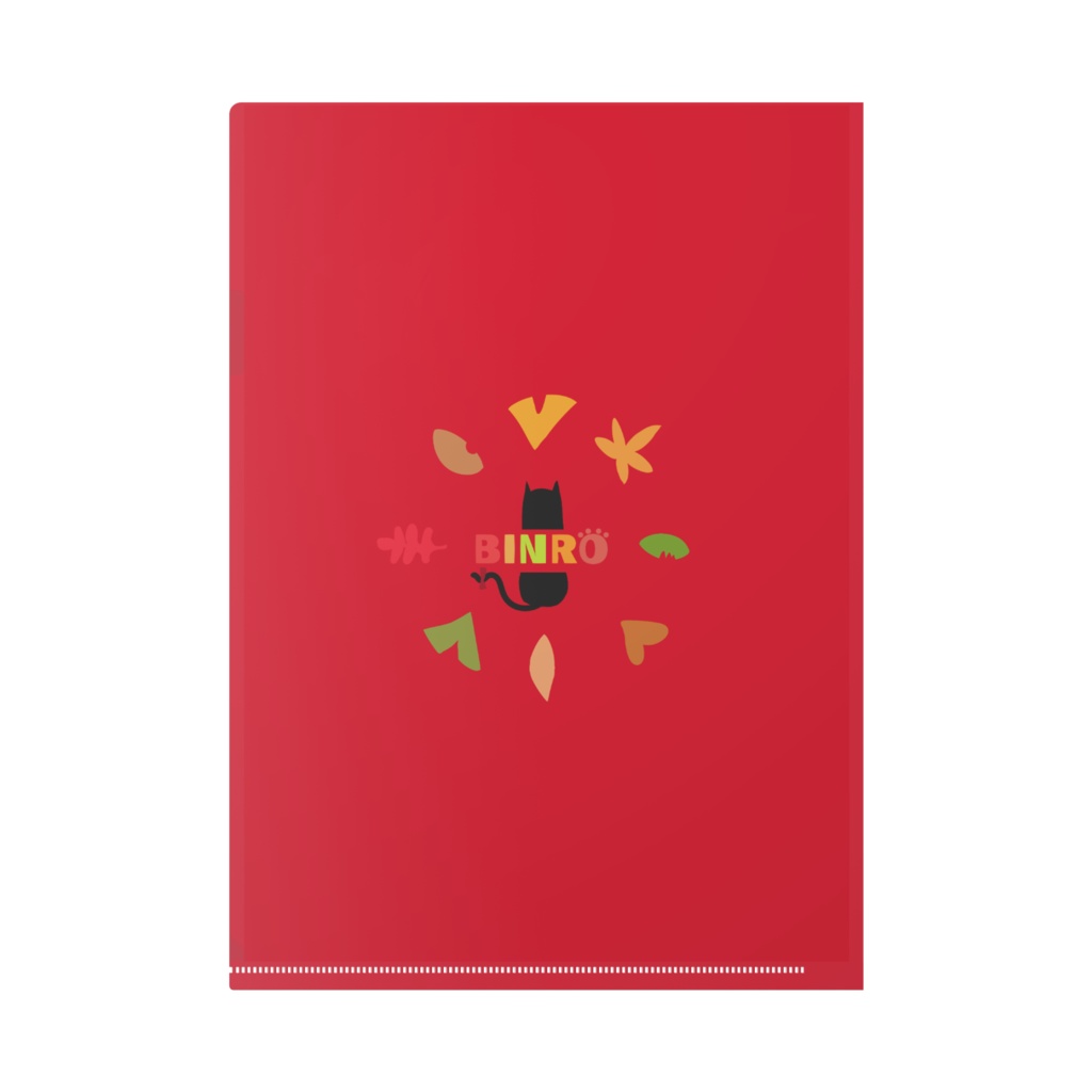 「落ち葉とビンロウ」クリアファイル 赤
