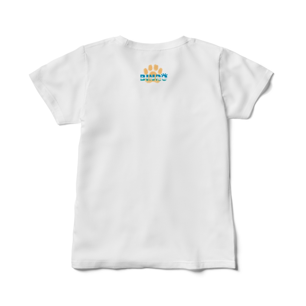 「ビンロウとカプチーノ」(リーフレット)レディースTシャツ 白 両面印刷版