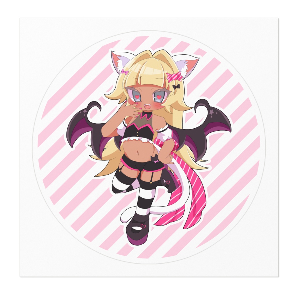 【お引越し記念】まぁるいもげちステッカー-小悪魔-