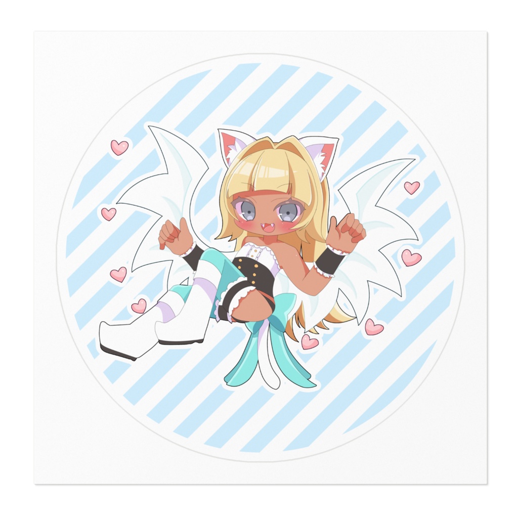 【お引越し記念】まぁるいもげちステッカー-天使-