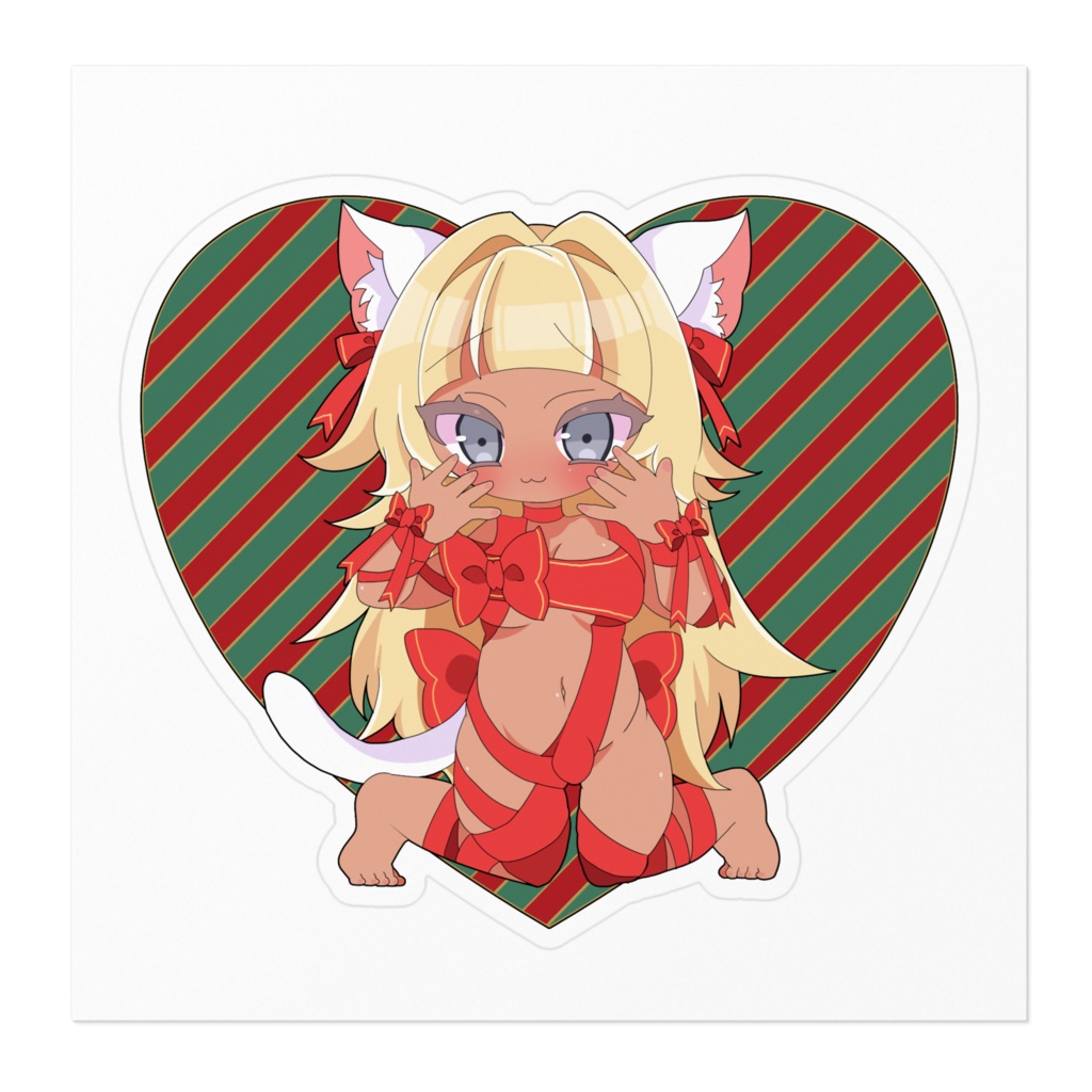 【くりすます】SDもげち-くりすますぷぇぜんと/ᐠ。ꞈ。ᐟ\-【ステッカー】