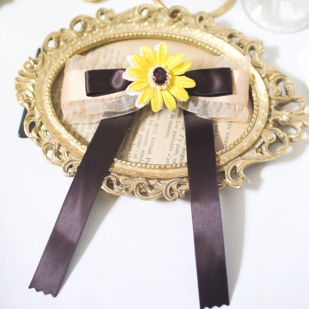 太陽のきらめきと向日葵バレッタ