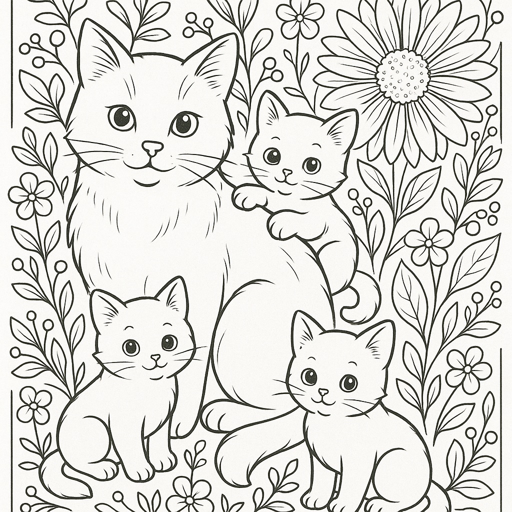 癒しの猫塗り絵