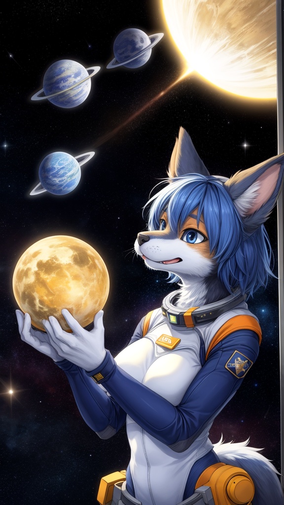 【ケモノ】Furry in Space Tシャツ