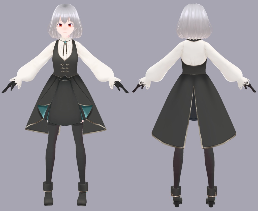 (無料) Vroid用 制服風ワンピースセット