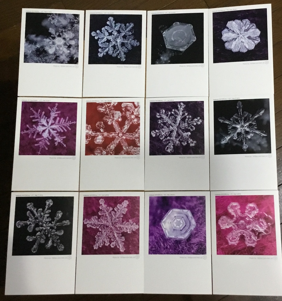 雪結晶 Snowflakes ポストカード 12枚セット
