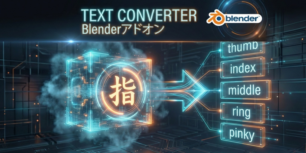 【無料】オブジェクト・ボーン・マテリアル名を一括リネーム！Blenderアドオン「Text Converter」