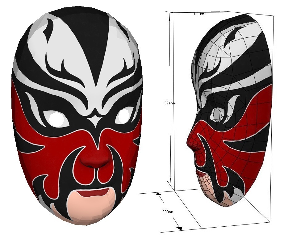 Chinese Opera Mask 中国戏曲面谱 面具纸模