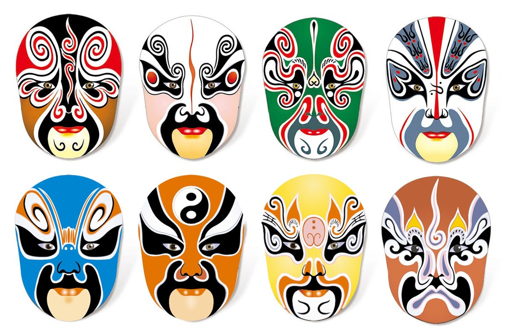 Chinese Opera Mask 中国戏曲面谱 面具纸模