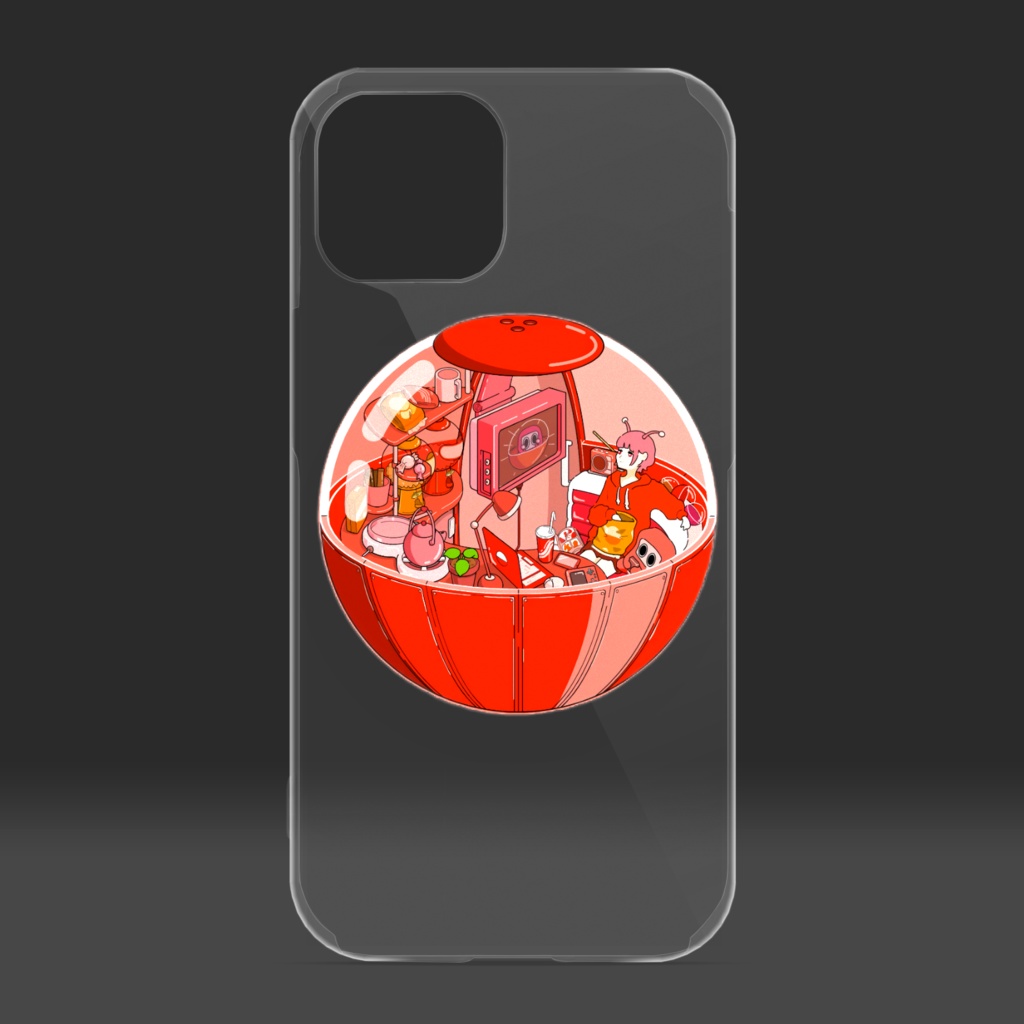 Toy capsule room iPhone case (Red)