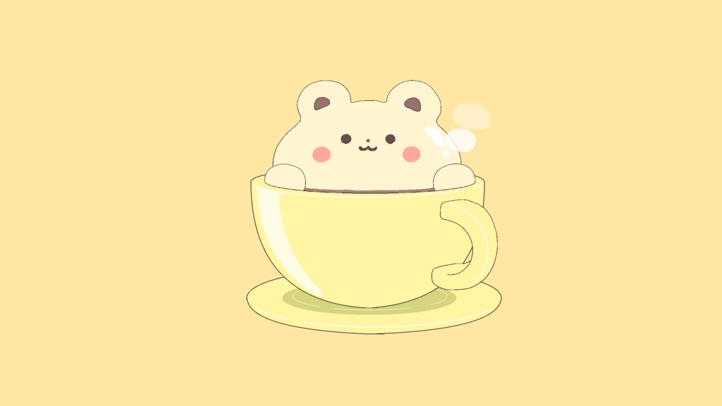 【TwichやYouTubeで使える!】【アニメーション素材】くまさんコーヒー(無料版あり!)