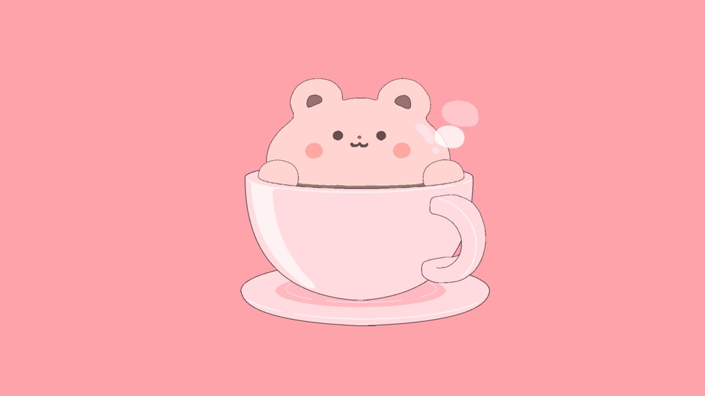 【TwichやYouTubeで使える!】【アニメーション素材】くまさんコーヒー(無料版あり!)