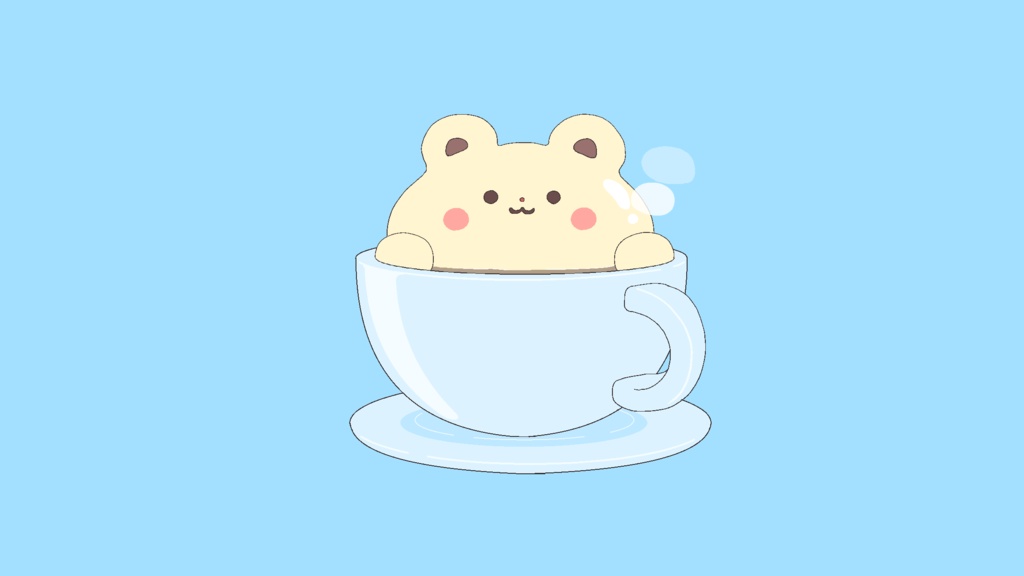 【TwichやYouTubeで使える!】【アニメーション素材】くまさんコーヒー(無料版あり!)