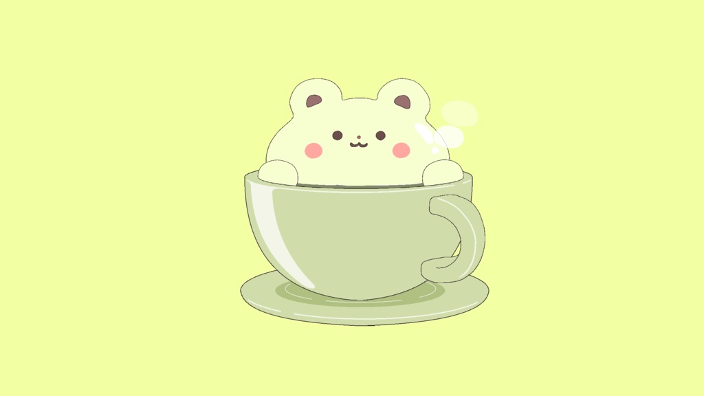 【TwichやYouTubeで使える!】【アニメーション素材】くまさんコーヒー(無料版あり!)