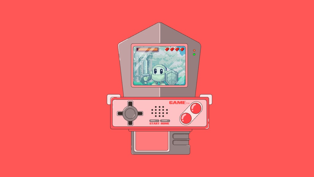 【透過アニメ素材】剣の形をしたゲーム機