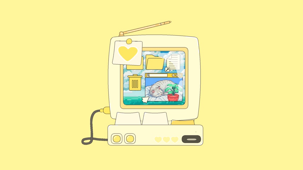 【透過アニメ素材】かわいいパソコン