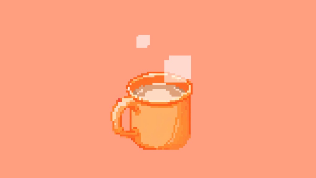 【ドットアニメ素材】かわいいコーヒー1(無料版あり)