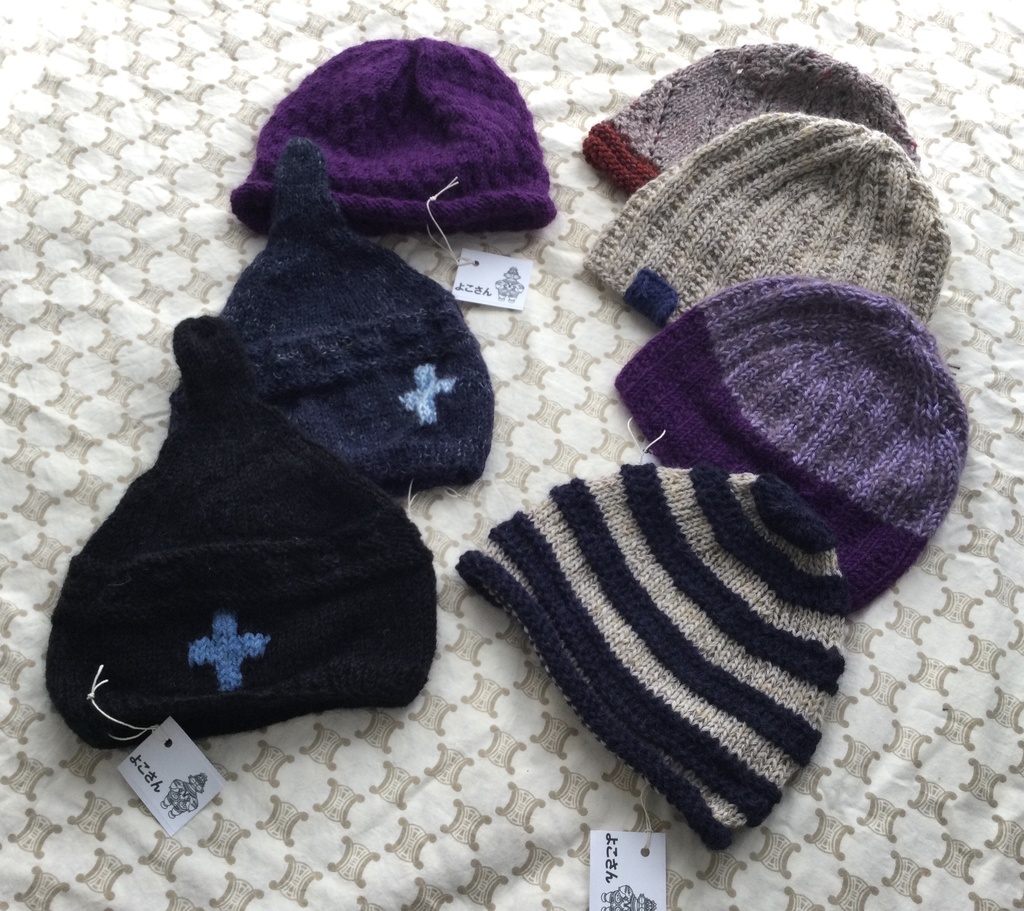 おおきいサイズのニット帽 ー よこさんの手作りニットシリーズ