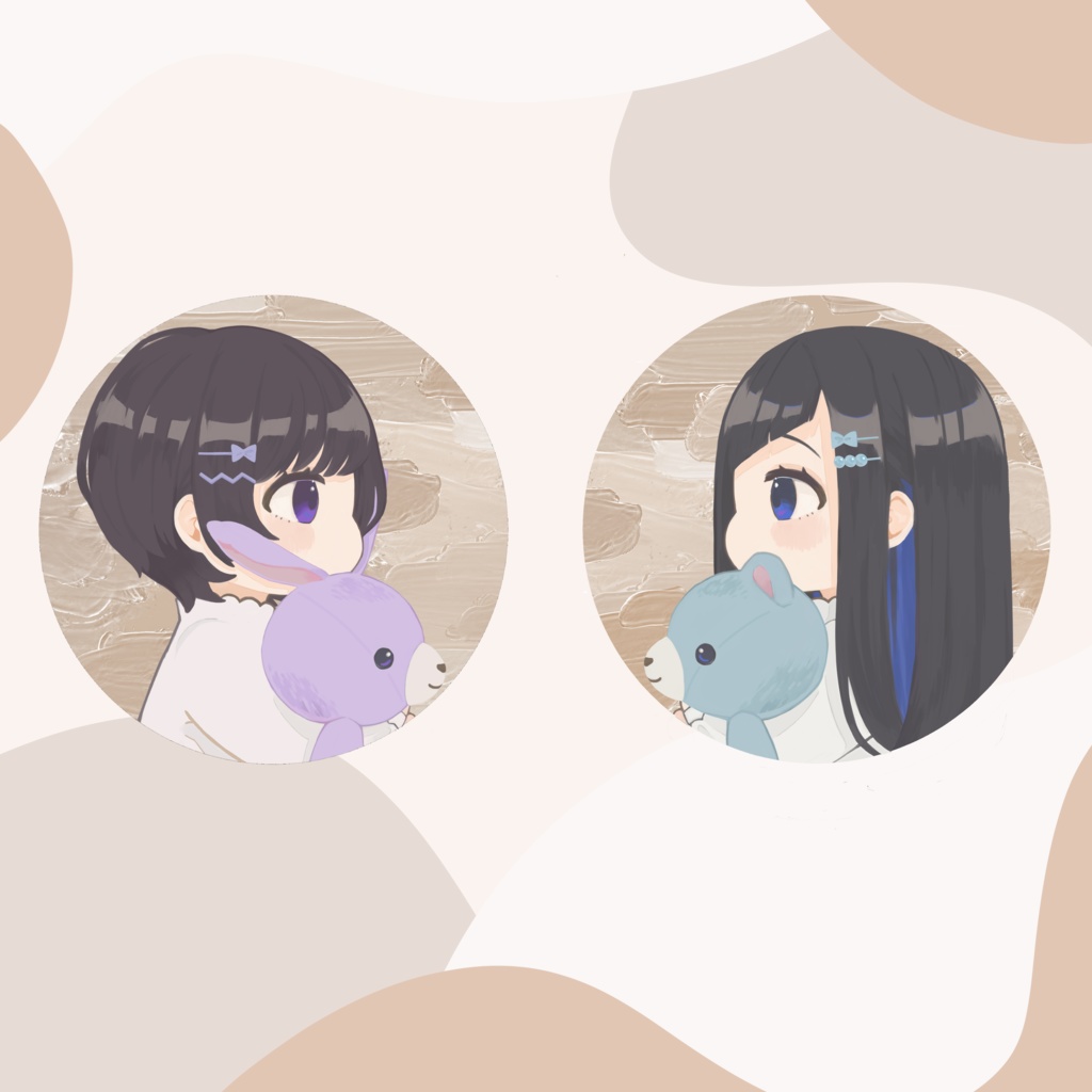 【マグネット】クッキーみたいな缶マグネット【🐰＆🐻‍】