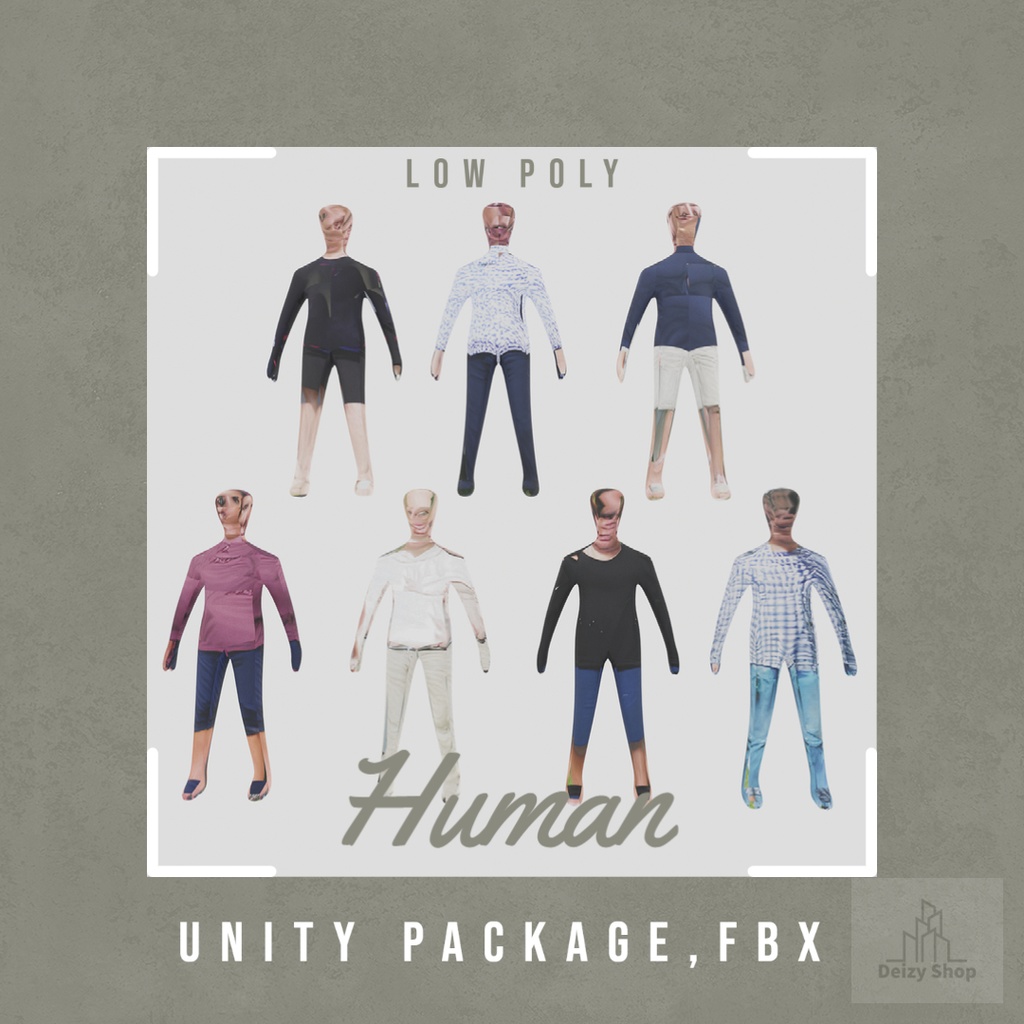 【3Dモデル】船(大、小)ローポリ人間セット