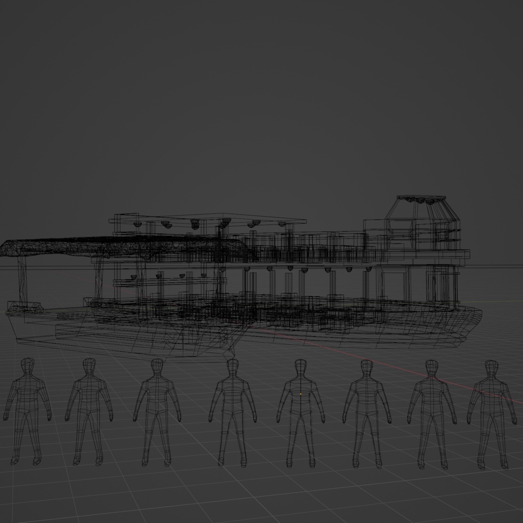 【3Dモデル】船(大、小)ローポリ人間セット