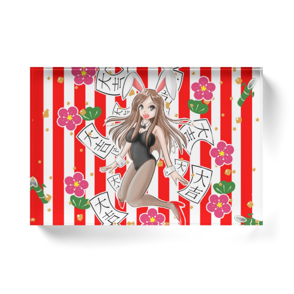 アクリルブロック・幸運のバニーさん