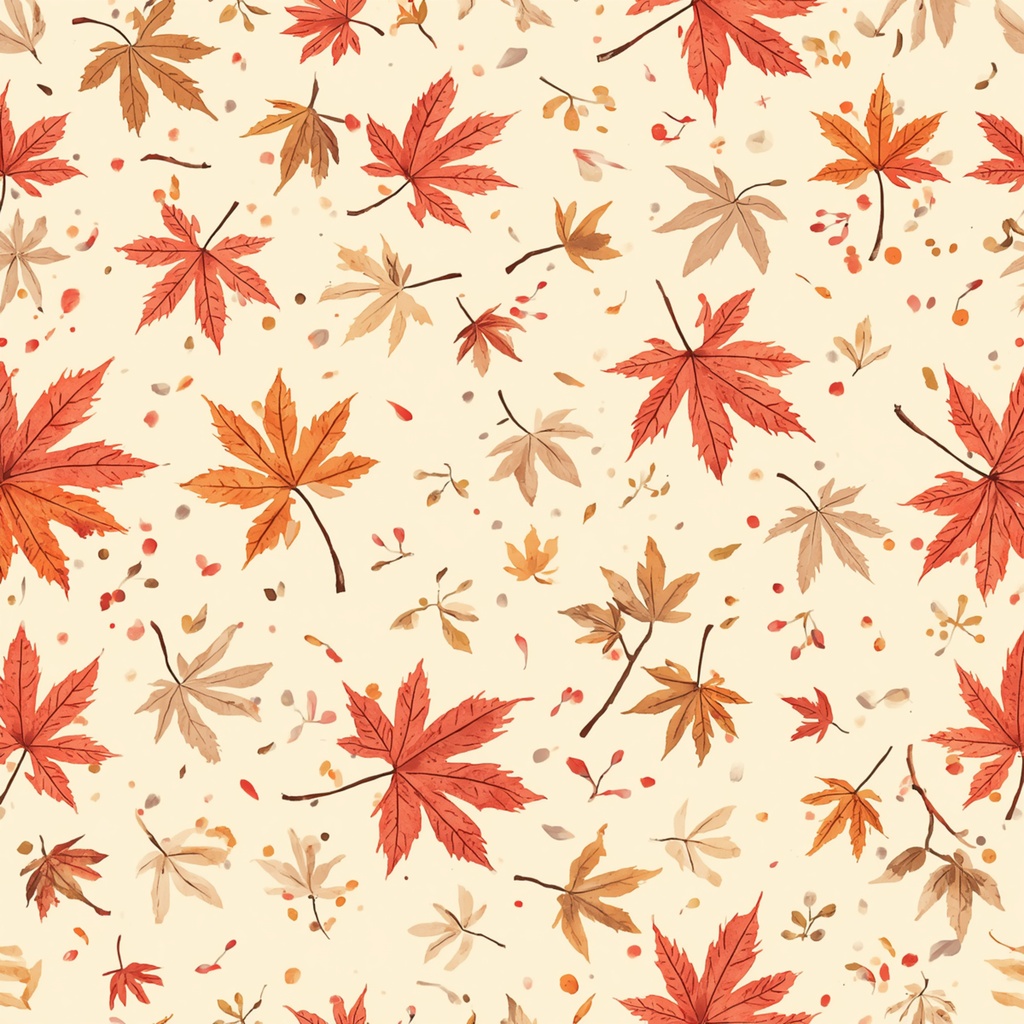 秋色・紅葉 ボタニカル デジタルペーパー 5枚セット|Nazuna Atelier