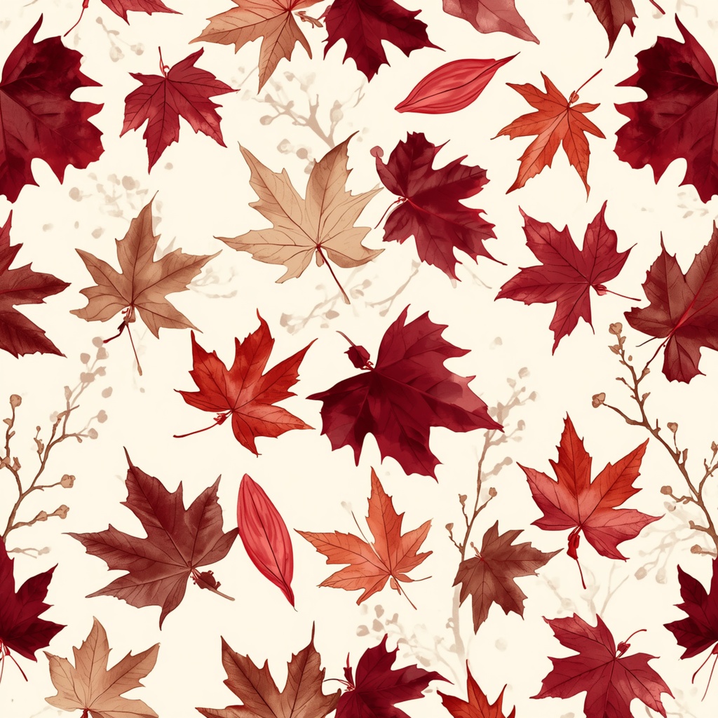 秋色・紅葉 ボタニカル デジタルペーパー 5枚セット|Nazuna Atelier