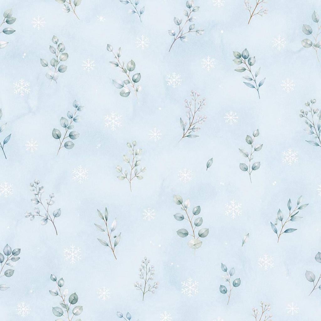 雪と冬の植物 デジタルペーパー 5枚セット|Nazuna Atelier