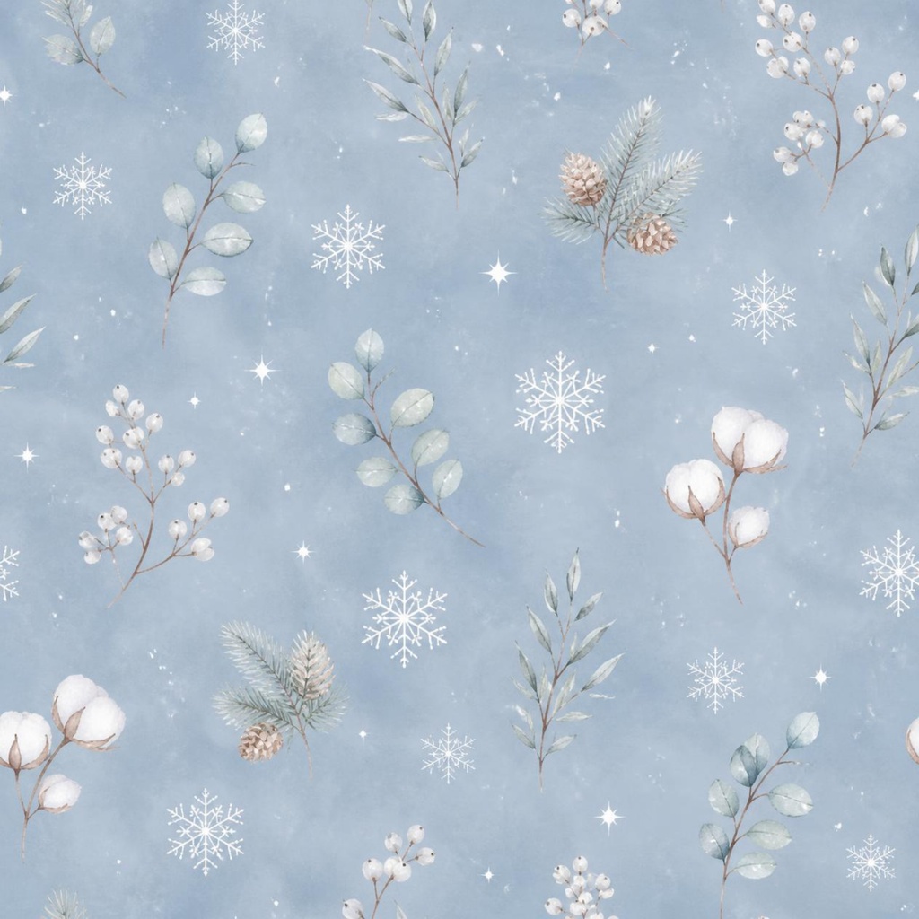 雪と冬の植物 デジタルペーパー 5枚セット|Nazuna Atelier