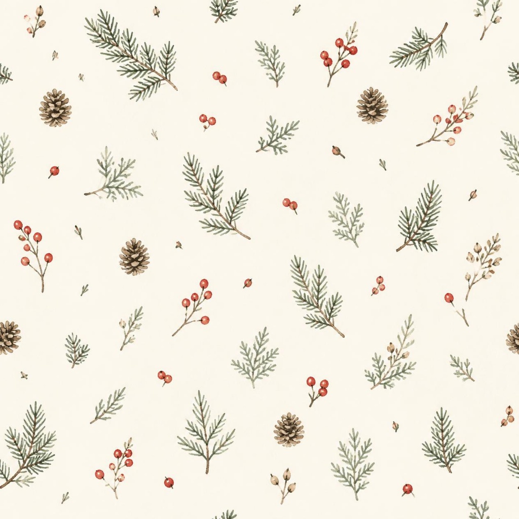 雪と冬の植物 デジタルペーパー 5枚セット|Nazuna Atelier